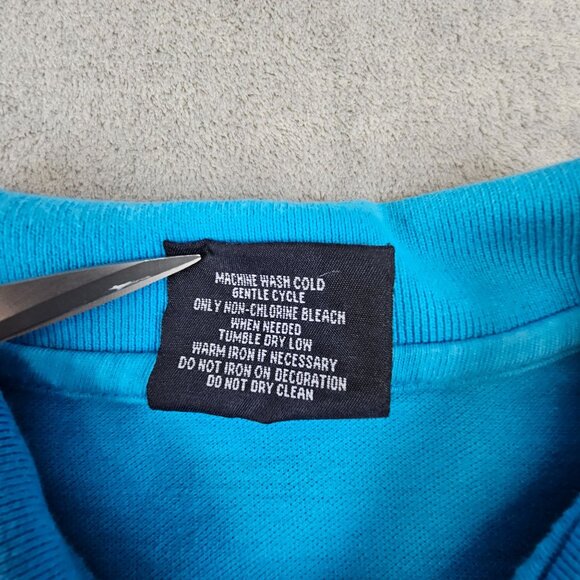 SouthPole Polo Shirt Men's Size XL Turquoise Blue Y2K Hip Hop Preppy Golf Casual - Picture 11 of 11